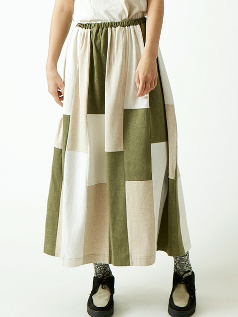 [WOMEN'S] ストライプパッチワークT-マキシスカート [2021 Spring/Summer]