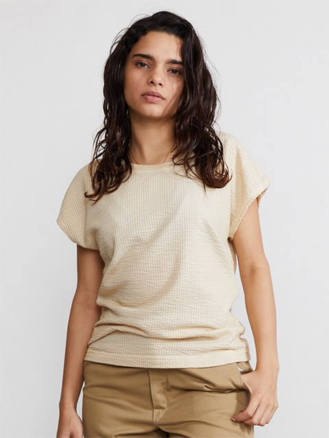 [WOMEN'S] シアサッカーノースリーブＴシャツ [2022 Spring/Summer]