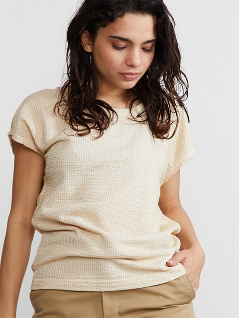 [WOMEN'S] シアサッカーノースリーブＴシャツ [2022 Spring/Summer]