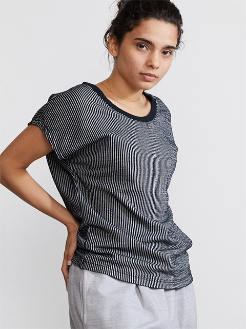 [WOMEN'S] シアサッカーノースリーブＴシャツ [2022 Spring/Summer]