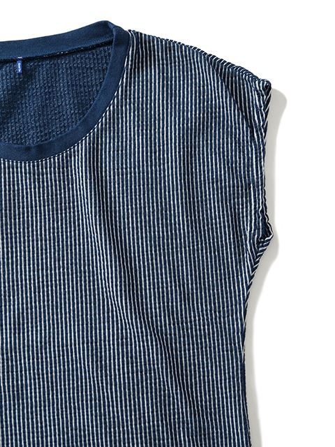 [WOMEN'S] シアサッカーノースリーブＴシャツ [2022 Spring/Summer]