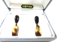 【大創業祭定価より５０％OFF創業明治七年べっ甲の菊池】本べっ甲ピアス（りぼん）ー０６