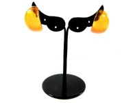 【大創業祭定価より５０％OFF創業明治七年べっ甲の菊池】本べっ甲総白甲Ｃ型幅広ピアスー６０