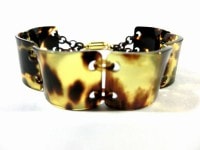 【創業１５０年セールべっ甲の菊池】本鼈甲ブレスレット（マグネット付）No１（L〜LLサイズ）男性Mサイズ