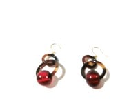 【大創業祭定価より５０％OFF創業明治七年べっ甲の菊池】■本べっ甲ピアスレッドアンバー付ー１７１