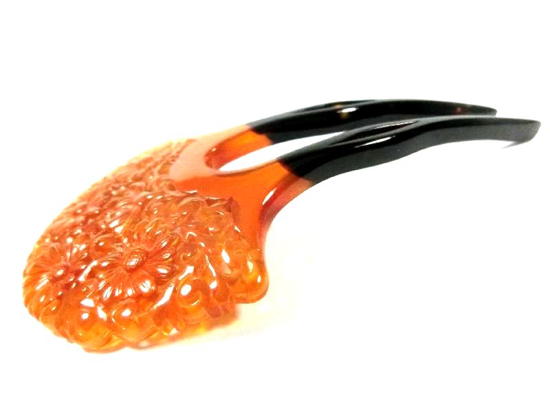 菊池 べっ甲 日本製 べっ甲細工 鼈甲張 船 沈み彫り キーホルダー 箱