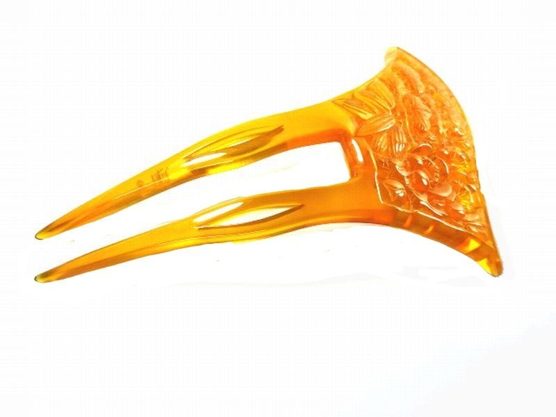 070202 かゆく べっ甲 総白甲 花 櫛型 かんざし 鼈甲 べっこう 