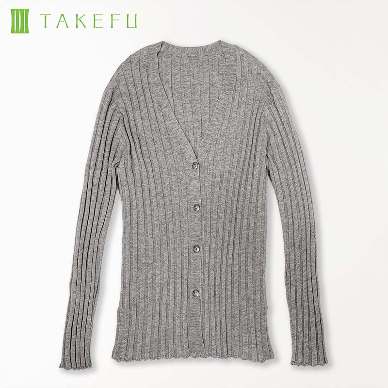 竹布TAKEFU  ヤク ワイドリブカーディガン  （レディース）（メール便使用で送料無料！）