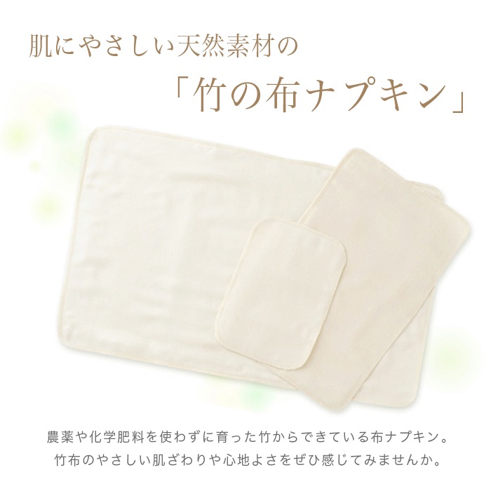 【送料無料】【４枚組】TAKEFU竹布・布ナプキンS・４枚組み （メール便使用）