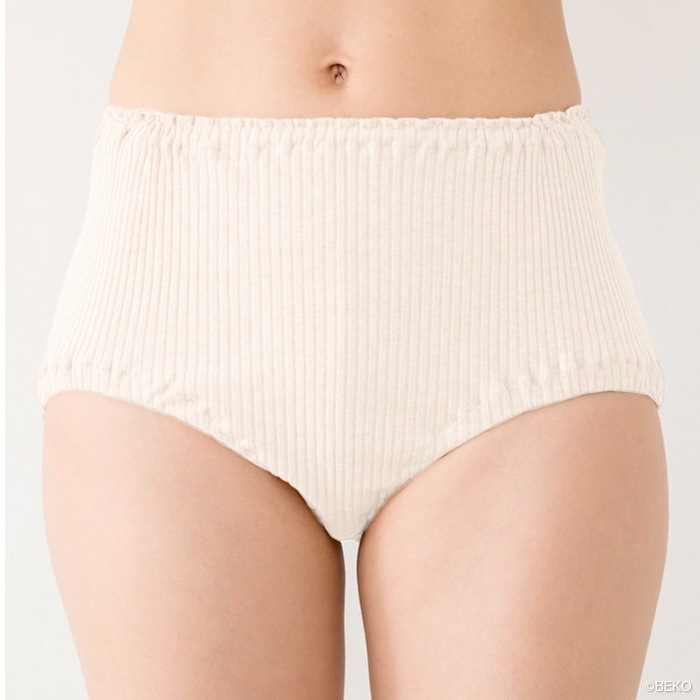 【２枚組み】大幅値下げ 送料無料 天衣無縫　リブ ショーツ（旧企画品をベコで別注。スーピマコットンではないブレンドのオーガニックコットンを使用） オーガニックコットン（メール便使用）