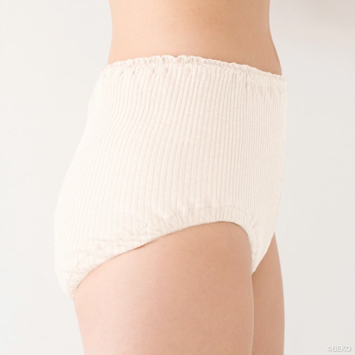 【２枚組み】大幅値下げ 送料無料 天衣無縫　リブ ショーツ（旧企画品をベコで別注。スーピマコットンではないブレンドのオーガニックコットンを使用） オーガニックコットン（メール便使用）