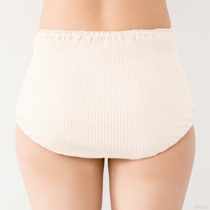 【２枚組み】大幅値下げ 送料無料 天衣無縫　リブ ショーツ（旧企画品をベコで別注。スーピマコットンではないブレンドのオーガニックコットンを使用） オーガニックコットン（メール便使用）