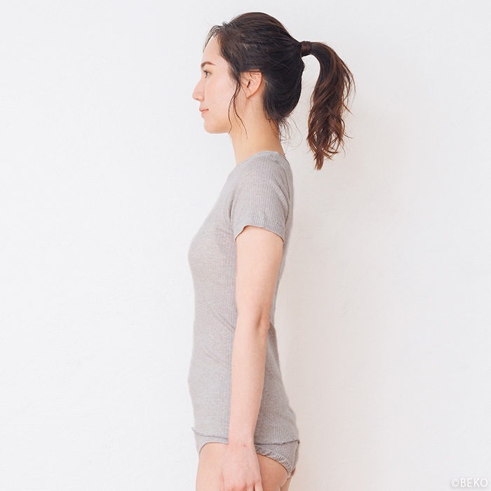 オーガニックコットン天衣無縫 婦人 リブ 半袖シャツ（メール便使用で送料無料！）