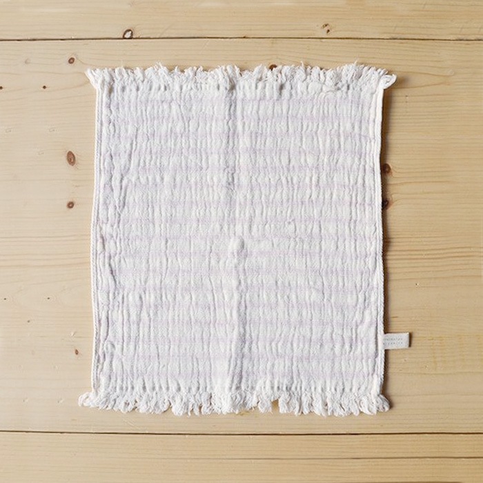 オーガニックコットン天衣無縫 スラブガーゼボーダー・ウォッシュタオル(メール便使用)