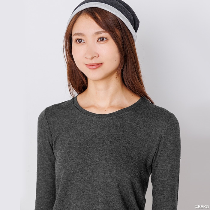 竹布 TAKEFU 癒布 竹の長袖ラウンドネック(レディース)(メール便使用で送料無料!)