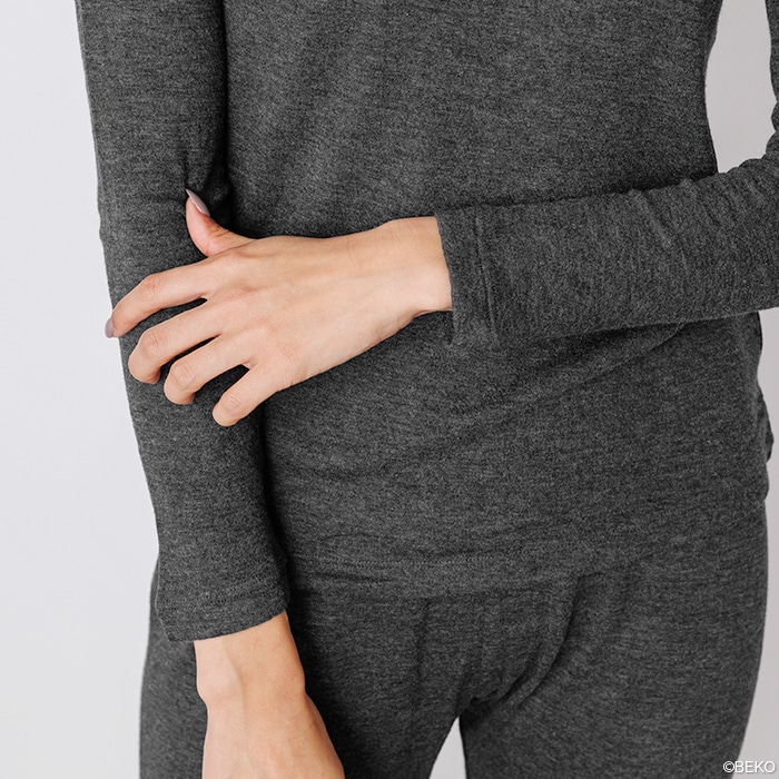 竹布 TAKEFU 癒布 竹の長袖ラウンドネック(レディース)(メール便使用で送料無料!)