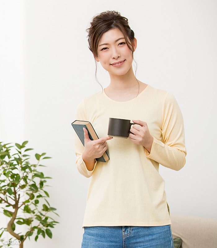 TAKEFU 竹布 サイドスリット長袖Tシャツ（レディース）（メール便使用で送料無料！）