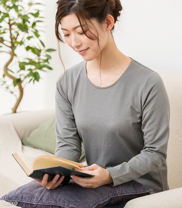 TAKEFU 竹布 サイドスリット長袖Tシャツ（レディース）（メール便使用で送料無料！）