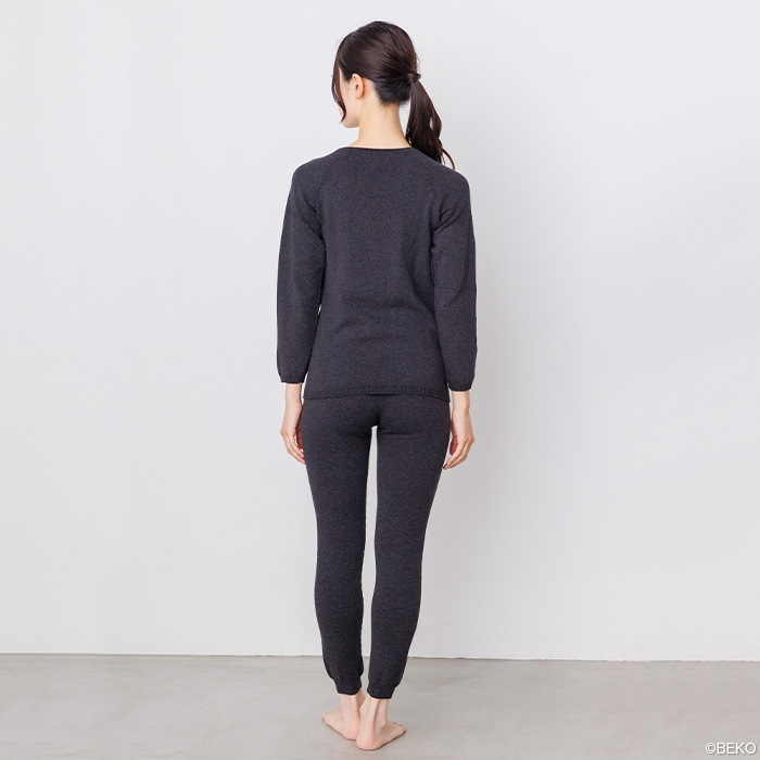 BEKO SELECTION あたたかニット8分袖インナー オーガニックコットン 無縫製(メール便使用で送料無料!)883 オーガニックコットン