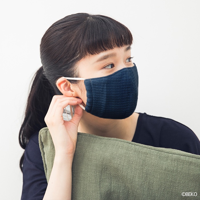 オーガニックコットンfifu 藍染めマスク 今治産 日本製 フィフ ガーゼマスク 布マスク(メール便で送料無料)