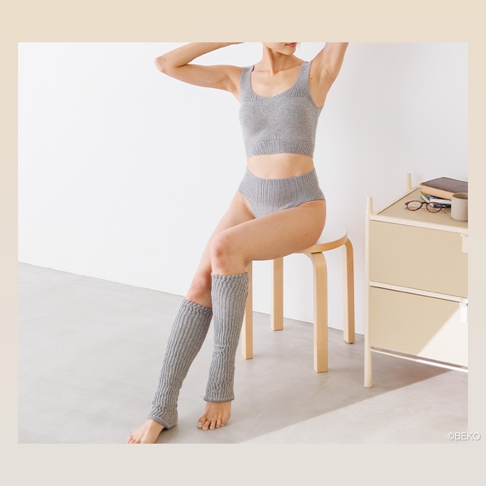 BEKO SELECTION  あたたかニットレッグ＆アームウォーマー  オーガニックコットン＆内側シルク 無縫製（メール便使用で送料無料！）72005 オーガニックコットン