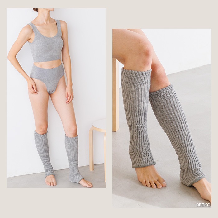 BEKO SELECTION  あたたかニットレッグ＆アームウォーマー  オーガニックコットン＆内側シルク 無縫製（メール便使用で送料無料！）72005 オーガニックコットン