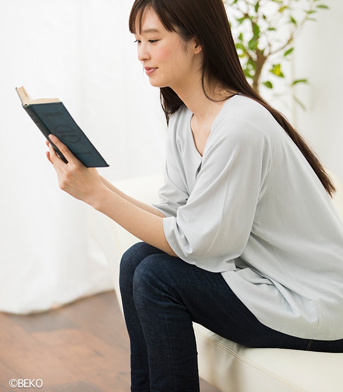 TAKEFU 竹布 タックフレアーＴシャツ　（レディース）（メール便使用で送料無料！）