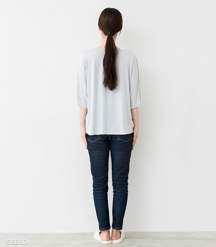 TAKEFU 竹布 タックフレアーＴシャツ　（レディース）（メール便使用で送料無料！）