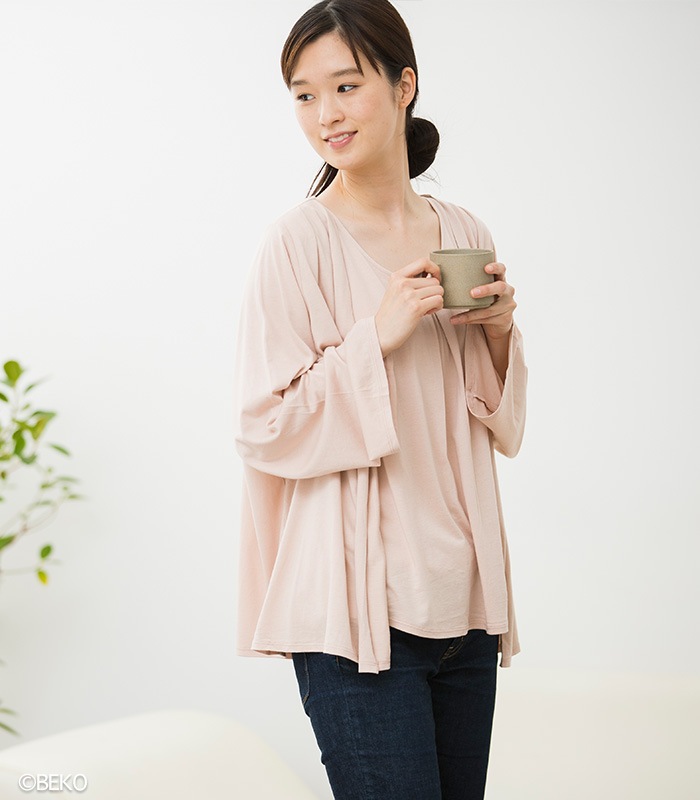 TAKEFU 竹布 タックフレアーカーディガン(レディース)(メール便使用で送料無料!)