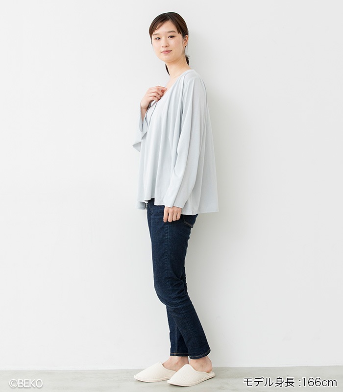 TAKEFU 竹布 タックフレアーカーディガン(レディース)(メール便使用で送料無料!)