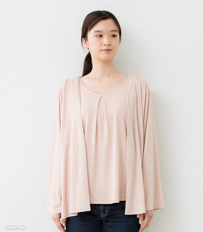 TAKEFU 竹布 タックフレアーカーディガン(レディース)(メール便使用で送料無料!)