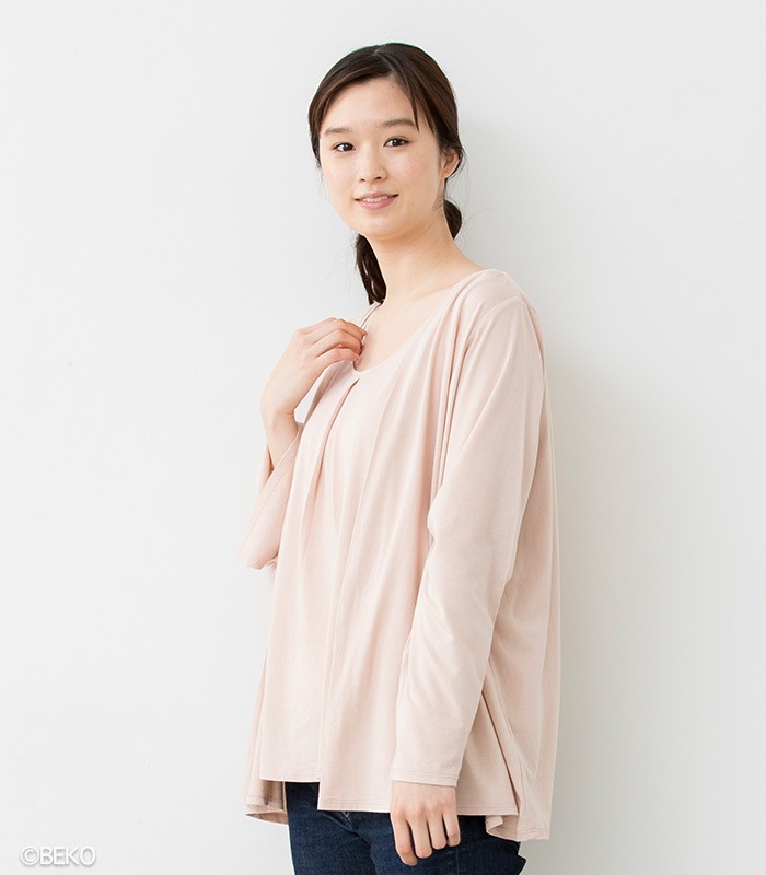 TAKEFU 竹布 タックフレアーカーディガン(レディース)(メール便使用で送料無料!)