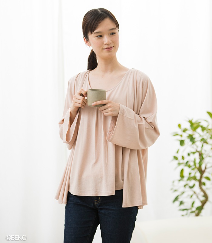 TAKEFU 竹布 タックフレアーカーディガン(レディース)(メール便使用で送料無料!)