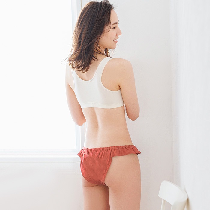 ATIRUNA アティルナ ふんどしショーツ 天然茜染め（メール便使用で送料無料！）AT210007-AKANE オーガニックコットン×リネン ダブルガーゼ