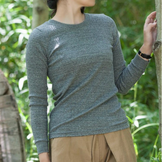 オーガニックコットン天衣無縫 天衣無縫 コットンリブ 長袖クルーネック（メール便使用で送料無料！）