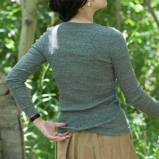 オーガニックコットン天衣無縫 天衣無縫 コットンリブ 長袖クルーネック（メール便使用で送料無料！）