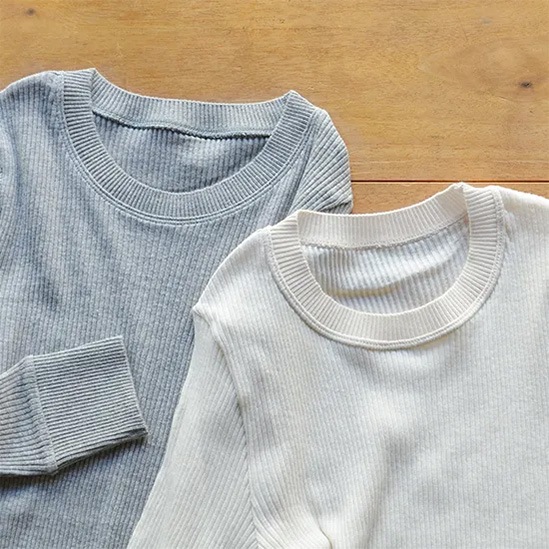 オーガニックコットン天衣無縫 天衣無縫 コットンリブ 長袖クルーネック（メール便使用で送料無料！）