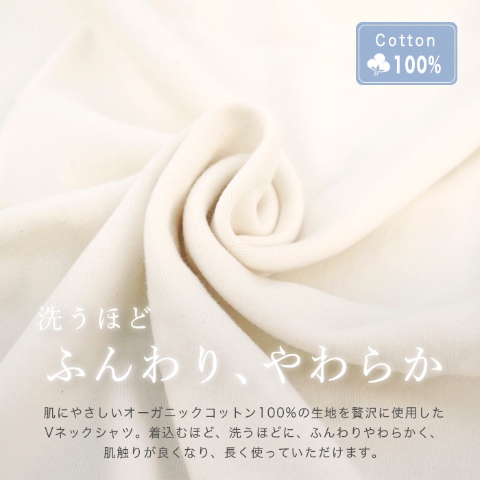 リーフキューブ・オーガニック メンズフライスV首シャツ105151(104151)(メール便使用で送料無料!)