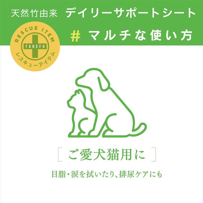 TAKEFU 竹布 天然竹由来 デイリーサポートシートミニキット メール便使用 抗菌 保湿 花粉 敏感肌