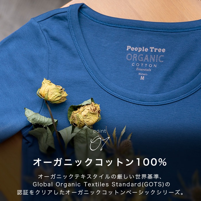 PeopleTree ピープルツリー オーガニックコットン ベーシック クルーネック Ｔシャツ（メール便使用で送料無料！）