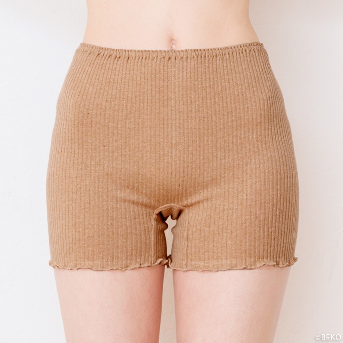 オーガニックコットン天衣無縫 リブ １分丈ショーツ（メール便使用で送料無料！）