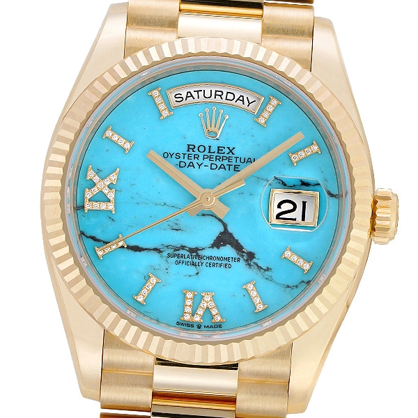 美品】【中古】ROLEX ロレックス デイデイト 36 128238 (ターコイズ