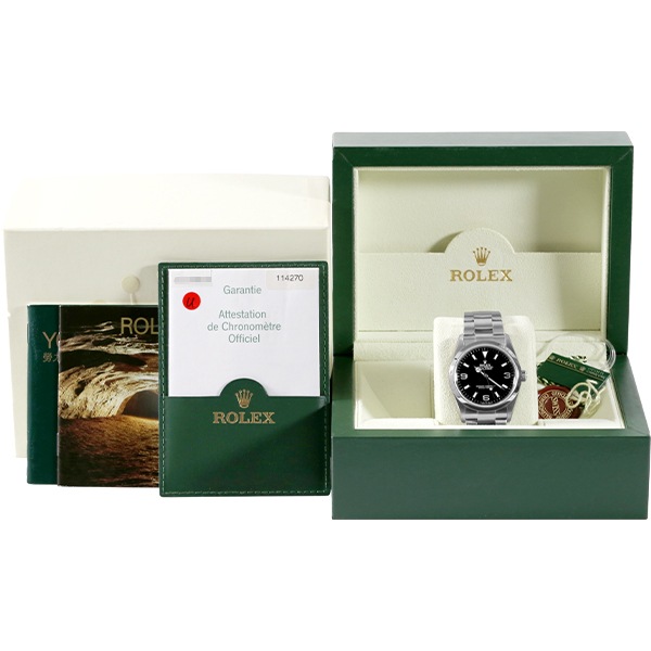 美品 ロレックス エクスプローラー1 114270 Z番 オートマチック SS ブラック 腕時計 福井県質屋の質セブン ロレックス ROLEX エクスプローラ1 114270 Z番 ルーレット メンズ