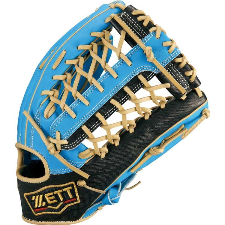 ゼット 軟式野球グラブ 外野手用 プロステイタス 挟み捕りタイプ RH(左投げ用) サックス×ブラック #BRGB32247-4119 送料無料 ゼット 軟式野球グラブ 外野手用 プロステイタス 挟み捕りタイプ