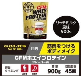 ゴールドジム CFMホエイプロテイン【リッチミルク風味/900g】