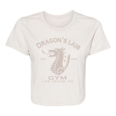 ���ƹ��㤤�դ����꾦�ʡ�Dragon's Lair Gym��Ladies Heather Dust Flowy Crop Tee with Tan Dragon's Lair Gym Logo�å�ǥ�����T