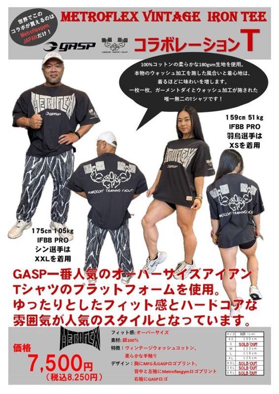 GASP��Metroflexgym ����ܥ졼�����ԥ������3�� MetroflexVintage Iron Tee