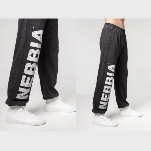 ���ƹ��㤤�դ����꾦�ʡ�NEBBIA Washed-off Gym Sweatpants Baggy Style GYM BRO Black 373�å������åȥѥ��373