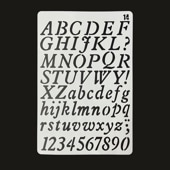 手芸時間 ステンシルシート 文字14 アルファベット 数字 記号 まとめ買い 20パターン 1250種類　26*17.5