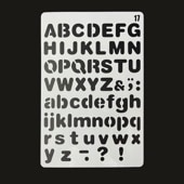 手芸時間 ステンシルシート 文字17 アルファベット 数字 記号 まとめ買い 20パターン 1250種類　26*17.5
